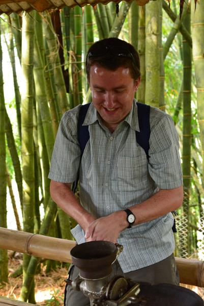 DSC_0158.JPG - Richard Grinding the coffee beans